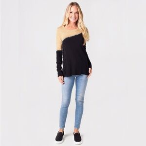 ATM Slub Jersey Long Sleeve Destroyed Wash Cotton T-shirt Everyday Colorblock